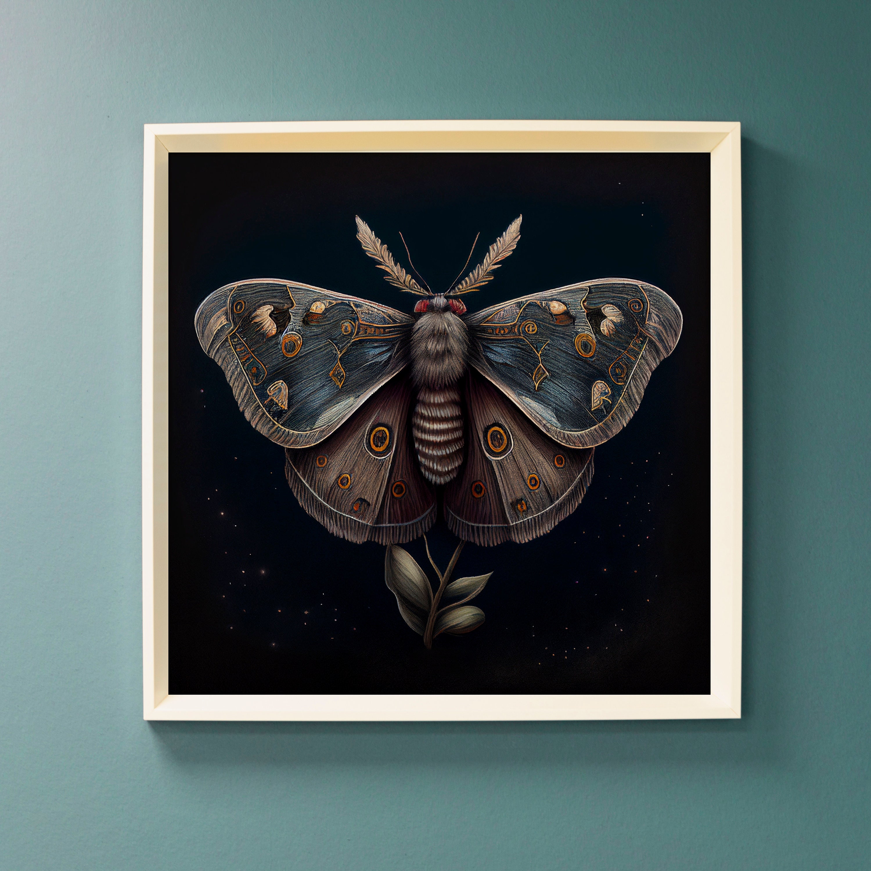 Luna Moth Printable Wall Art | Dark Academia Aesthetic Insect Poster ...