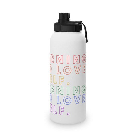 BTS Answer Love Myself Pride Inspired Stainless Steel Water Bottle, Sports Lid