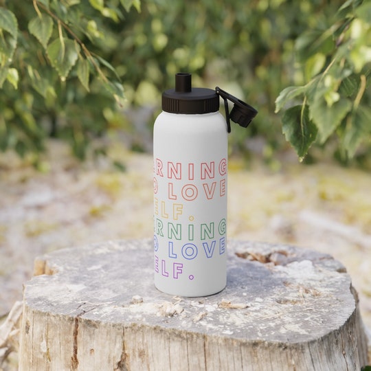 BTS Answer Love Myself Pride Inspired Stainless Steel Water Bottle, Sports Lid