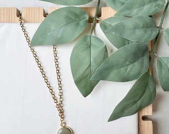 Green Olive Filled Polymer Clay Charm Necklace