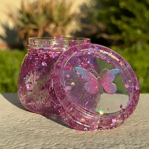 Glitter Butterfly Stash Jar