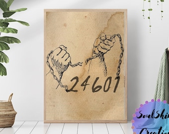 Les Miserables Poster | 24601 |  Theatrical Play Poster | digital print | musical theater poster | Theater wall art | broadway print |