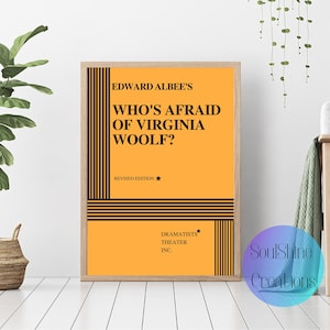 Who&#39;s Afraid of Virginia Woolf Poster | Theatrical Play Poster | digital print | theater poster | Theater wall art  | broadway print | retro