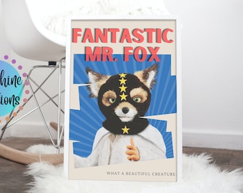 Fantastisches Mr. Fox Poster | Fantastisches Mr. Fox Digital Poster | Wes Anderson Poster | Wes Anderson Decor | Filmposter | Film Print | Vintage
