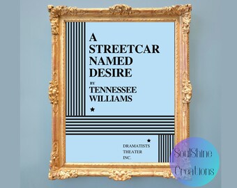 Streetcar Named Desire Poster | Theatrical Play Poster | digital print | vintage| retro | Theater wall art | Theater poster | broadway print