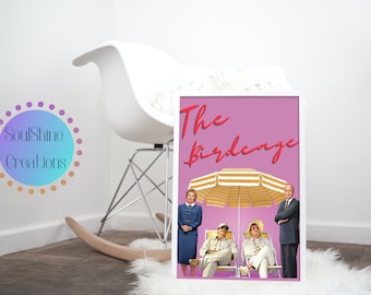 The Birdcage Poster | Robin Williams poster | printable poster | movie poster | retro decor | Nathan Lane print| | affiche | film print| art