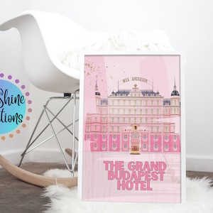 The Grand Budapest Hotel Digital Poster| Movie Poster| Wes Anderson Print | Wes Anderson Poster | Film Poster | Wall Art | Pink Wall Art