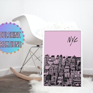 New York Cityscape Poster | New York Poster | New York At | NYC Decor | New York Skyline | City Art | New York Print| NYC Wall Decor |