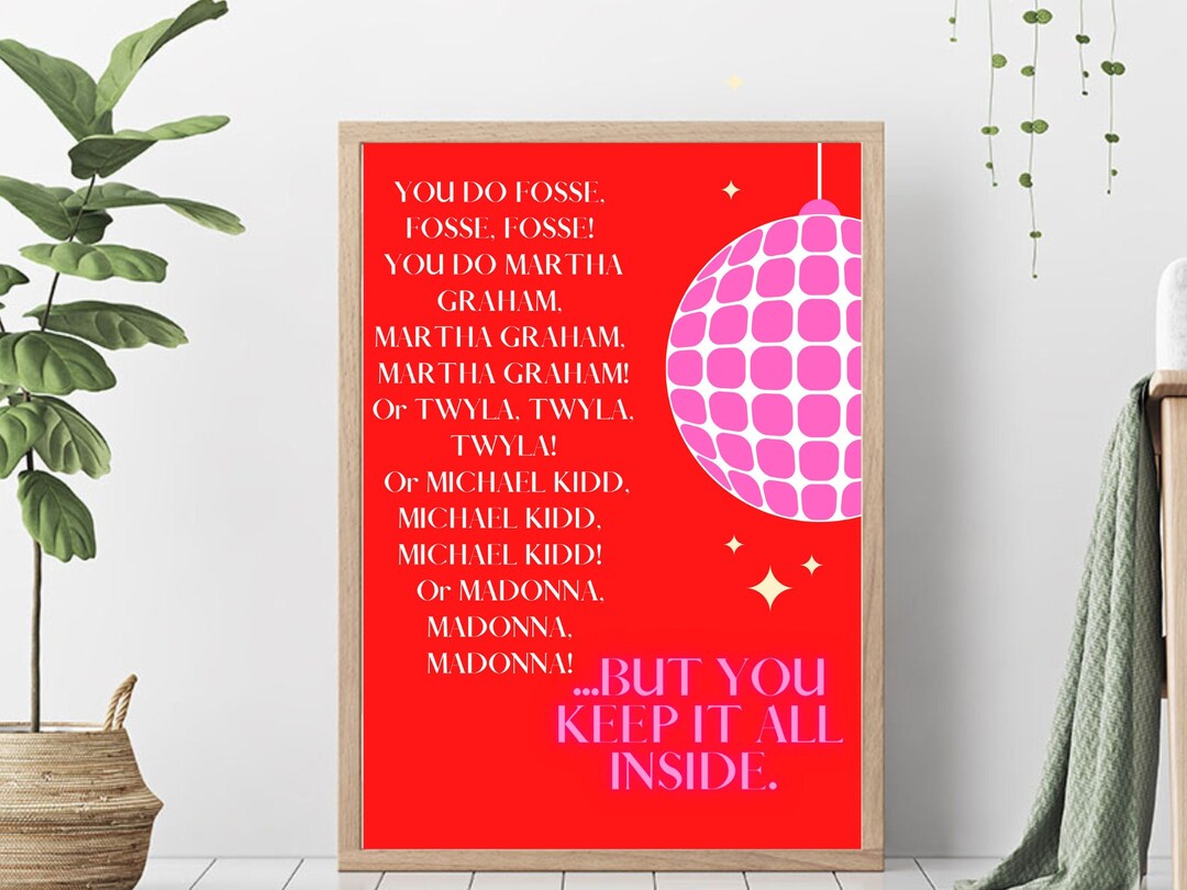 The Birdcage Poster Fosse Fosse Printable Poster Movie Poster Red Wall Art Retro Decor Disco
