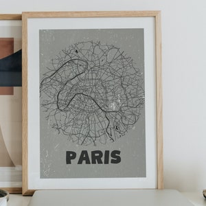 Paris Map Poster | Paris Wall Decor | Paris Print | Map Print | Map Wall Decor | Paris Map Print | City | Affiche | Cityscape | French Print