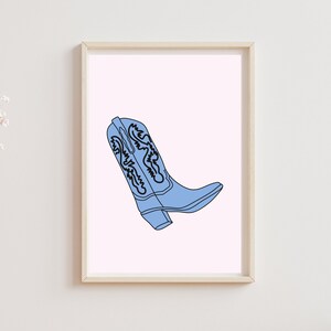 Cowgirl Boots Poster | Cowboy Boots Poster | Cowboy Boots Print | Cowboy Wall Art | Cowgirl Wall Art | Digital Poster | Pink Wall Art | Red