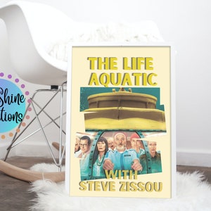 The Aquatic Life With Steve Zissou Poster| Steve Zissou Poster| Wes Anderson Print | Wes Anderson Poster | Movie Poster | Wall Art | Decor