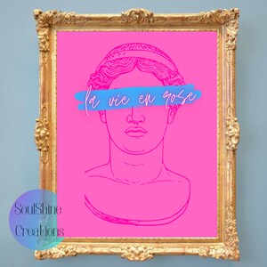 La Vie En Rose French print | altered art | French poster | retro French print | colorful wall art | French wall decor | Living room print