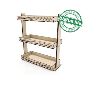 SVG, DXF, PDF Laser cut Files Tiered Tray, Farmhouse Rechteck offen 3-Regal Tiered Tablett, Glowforge ready, Materialstärke 3,2 mm