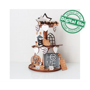 SVG, DXF Laser gesneden bestanden Home Sweet Home gelaagde lade decor, Mega Bundel Sign Pack, Diy verf kit, Mand tags, Materiaal dikte 3,2 mm