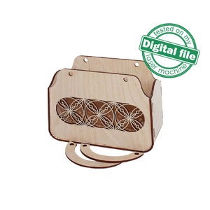 DXF, SVG-Dateien für Laser-Holzhandtasche Kaleidoskop, Muttertag, Brautjungferngeschenk, Blumenkorb, Glowforge, Materialstärke 1/8'' (3 mm)