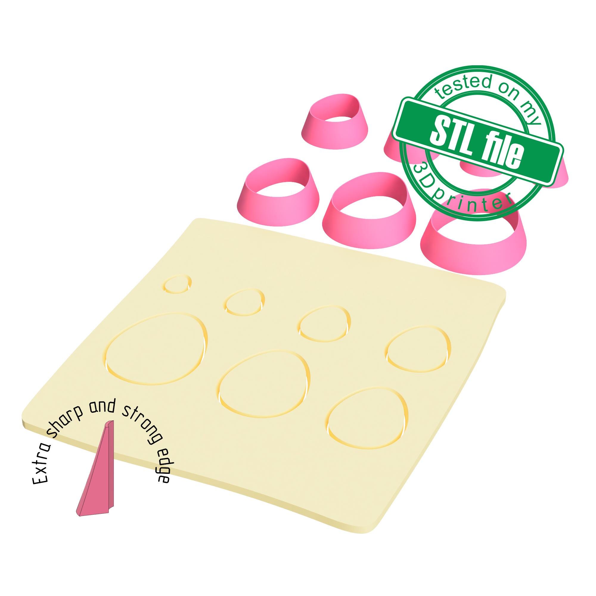 Egg Shape Cookie Cutter STL File: 3D Printing, Polymer Clay (digital ...