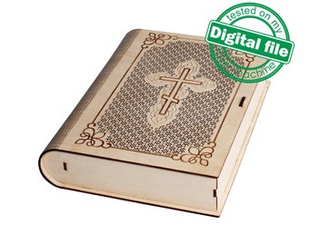 Laser Cut Holy Bible Gift Box: DXF SVG Files (Digital Download)