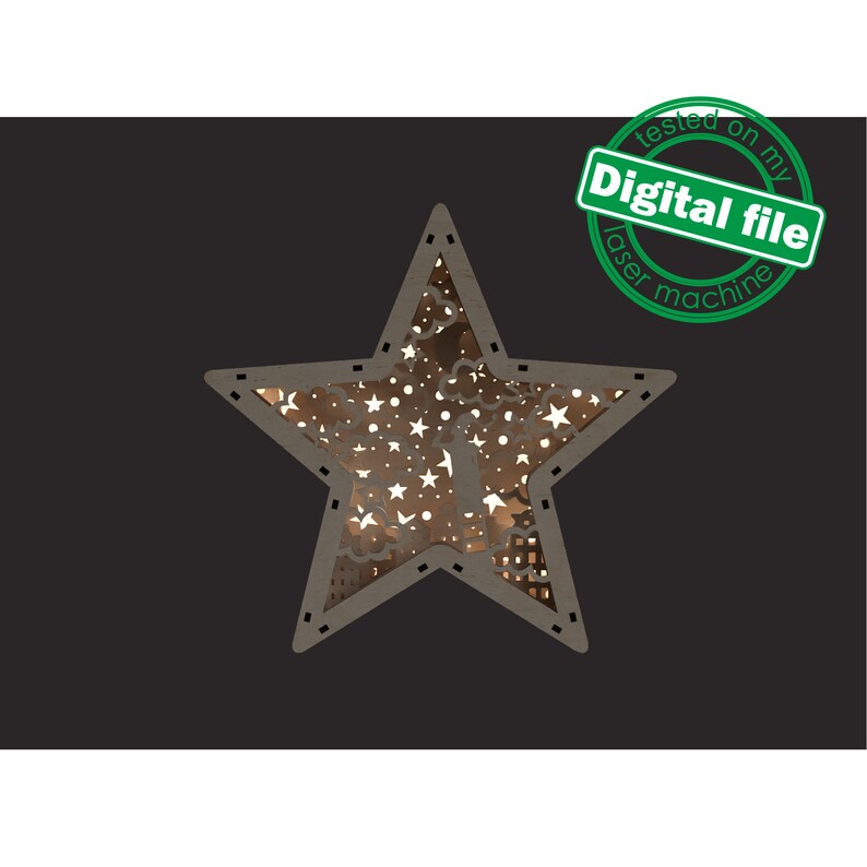 DXF, SVG Files for Laser, DIY Marquee Star Light, Lightbox Romantic in ...