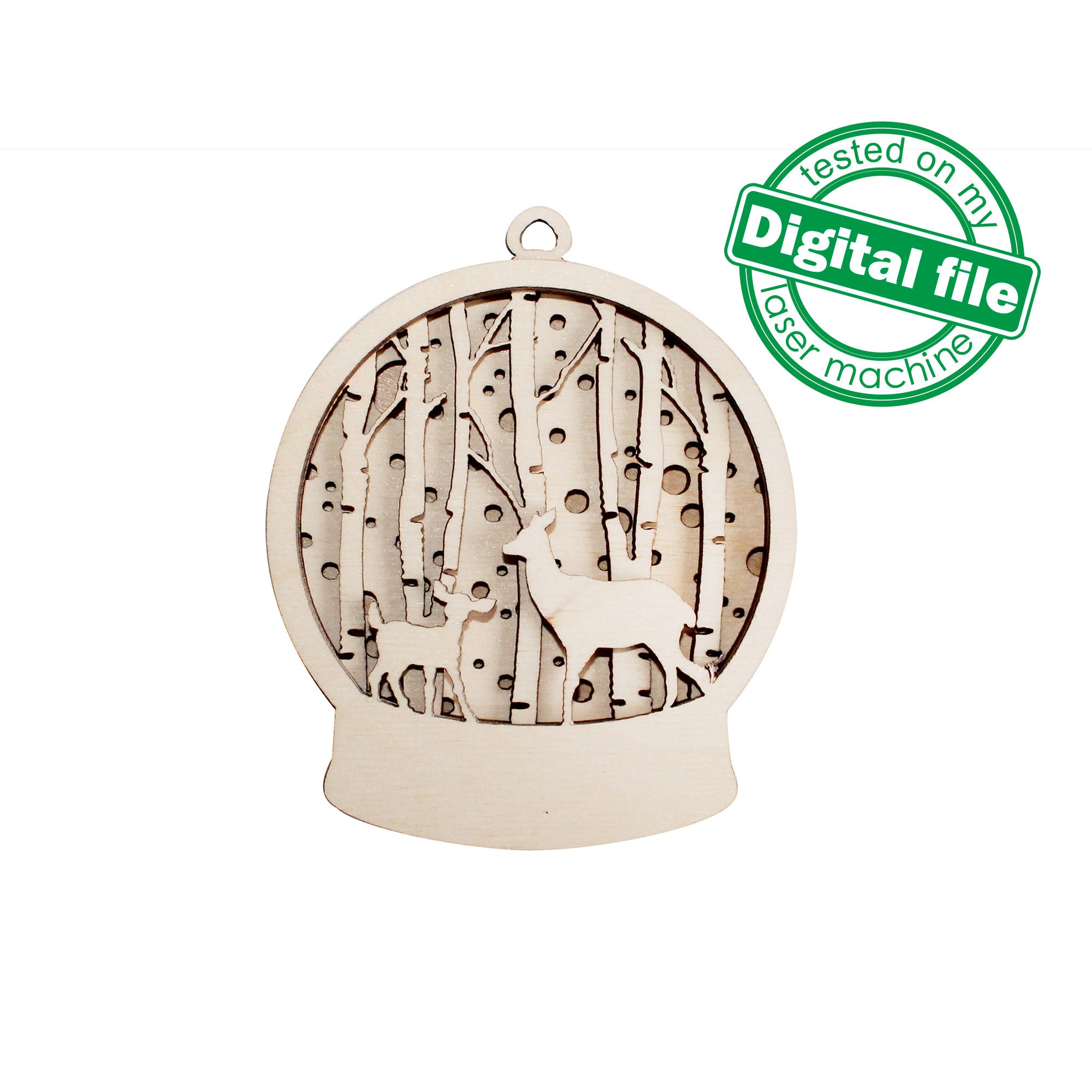 DXF SVG Files for Laser Light-up Christmas Ornament Deer - Etsy