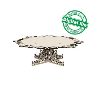 DXF, archivos SVG para soporte de pastel láser, colección Paris, decoración de barra de caramelo, Glowforge, dos espesores de material diferentes 3.2 / 6.4 mm