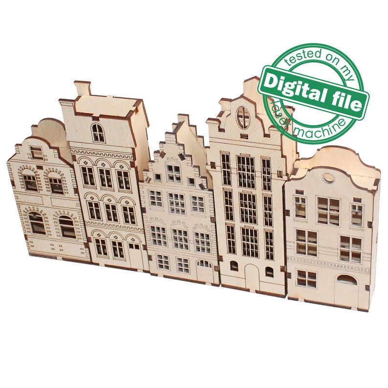 DXF, SVG Files for Laser Tiny Scandi Houses 5 Different Design, Vector ...