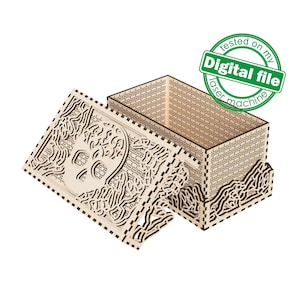 DXF, fichiers SVG pour laser boîte multicouche squelette, boîte de bonbons d'Halloween, cadeau, boîte de rangement, Glowforge, matériau 1/8'' (3,2 mm)
