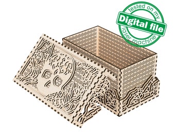 DXF, SVG files for laser Multilayered box Sceleton, Halloween candy box, Gift, Storage Box, Glowforge, Material 1/8'' (3.2 mm)