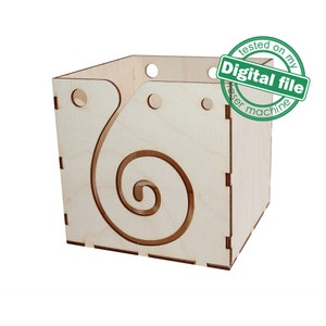Arquivos DXF, SVG para caixa de fios a laser, caixa de armazenamento de crochê, caixa de fios de tricô, projeto vetorial, Glowforge, espessura do material 1/8 polegada (3,2 mm)