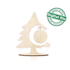 DXF, SVG files for laser Christmas decor, 3D Christmas tree, Vector project, Glowforge, Material thickness 1/8 inch (3.2 mm)