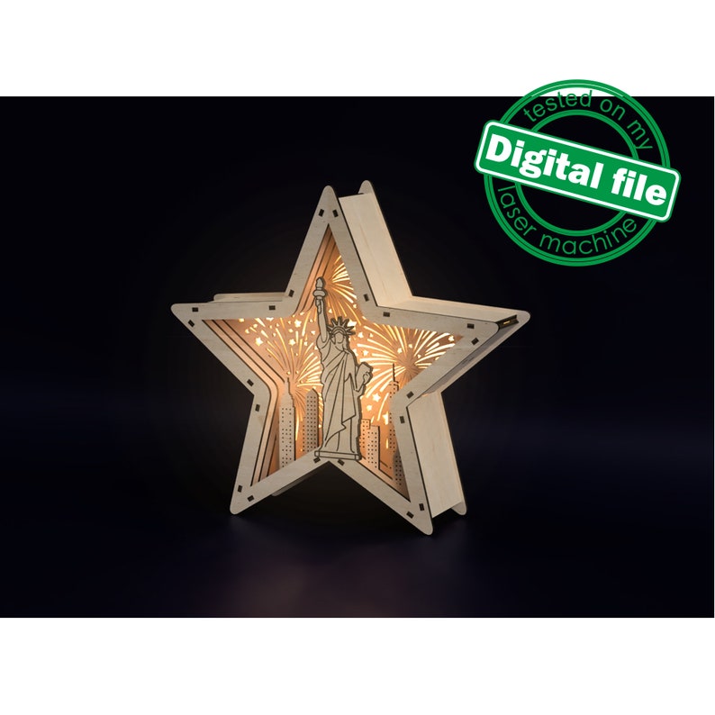 DXF, SVG Files for Laser, DIY Marquee Star Light, Lightbox,statue of ...
