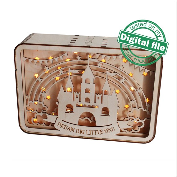 DXF SVG Files for Laser Light Box Dream Big Little One Baby Etsy