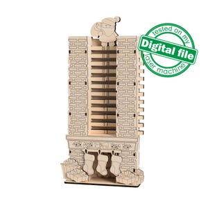 Plik DXF, SVG do kalendarza adwentowego laserowego, dekoracji świątecznych, odliczania do świąt Bożego Narodzenia, Glowforge, sklejka lub MDF 3 mm