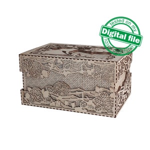 DXF, SVG-bestanden voor laser Multilayered Big box Alice in Wonderland, rozen, Cheshire cat, Geschenkdoos, Glowforge klaar, Materiaal 1/8'' (3,2 mm)