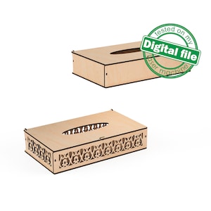 Lace Ribbon Tissue Box Laser Cut Files: SVG, DXF, PDF (Digital Download)