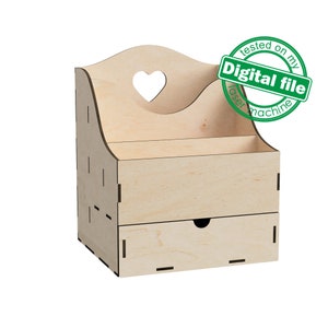 DXF, archivos SVG para caja organizadora de escritorio láser, almacenamiento de cajones, pantalla para herramientas artesanales, papel, revista, material 1/8&quot;(3,2 mm)