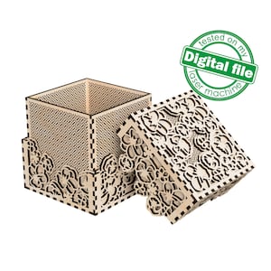 DXF, SVG-Dateien für Laser Mehrschichtige Blumenbox, Hochzeitsdekoration, Geschenk, Valentinstag, Aufbewahrungsbox, Glowforge, Material 1/8'' (3,2 mm)