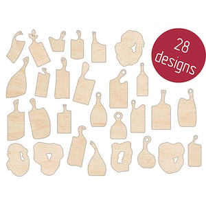 SVG, DXF, PDF Farmhouse Cutting Board, Tavole per servire piatti, Piatto di legno, Modello di tagliere per salumi con manico, File per Glowforge