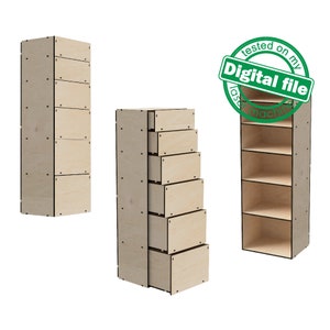 Fichiers DXF, SVG pour tiroirs en bois haut laser avec différentes boîtes, stockage de boîte, idées d'organisation de bureau, matériel 3,2 mm 1/8'' image 1