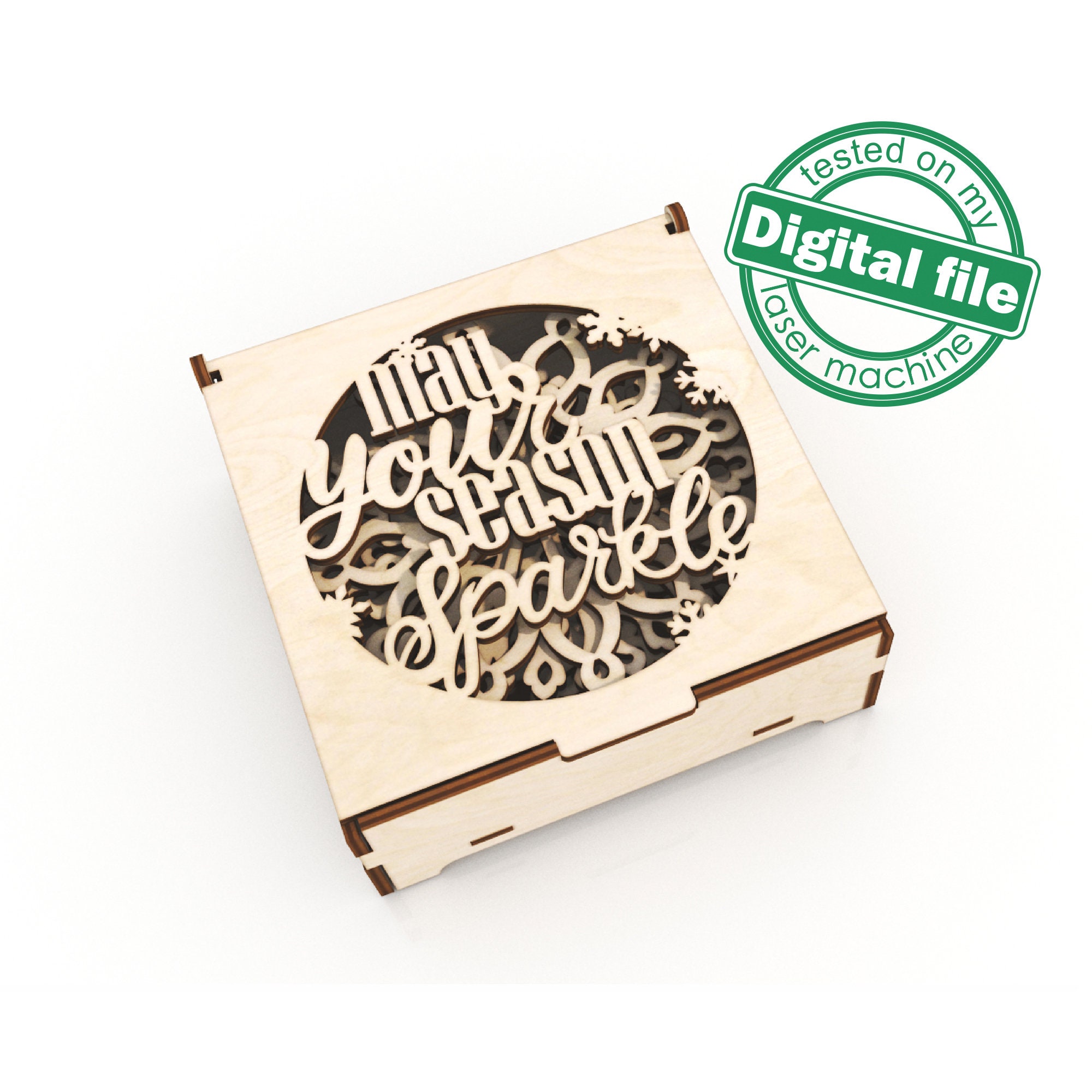 DXF SVG Files for Laser Gift Box May Your Season Sparkle Set Etsy