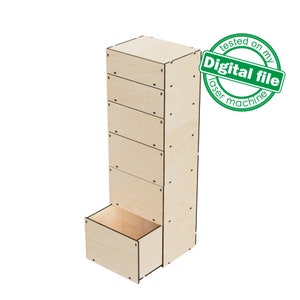 Fichiers DXF, SVG pour tiroirs en bois haut laser avec différentes boîtes, stockage de boîte, idées d'organisation de bureau, matériel 3,2 mm 1/8'' image 4