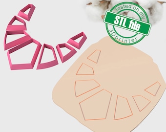 Full neck geometric style # 1, Digital STL File For 3D Printing, Polymer Clay Cutter, Jewelry making tools, Necklace, 5 different designs