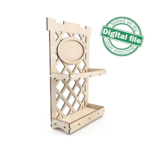 SVG, DXF, PDF Laser gesneden bestanden Gelaagde Lade, Boerderij Rechthoekige Open bovenkant 2-Shelf Tray, Glowforge ready bestand, Materiaaldikte 3,2 mm