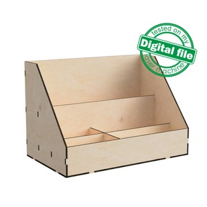 Archivos DXF, SVG para caja organizadora de escritorio láser, almacenamiento de cajones, pantalla para herramientas artesanales, papel, revista, material 1/8&quot;(3,2 mm)