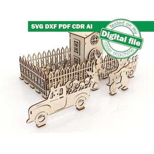 DXF, fichiers SVG pour laser Big set Bunnies steal carotte Découpe, Forme, Peinture par ligne, Glowforge, Épaisseur du matériau 1/8 pouce (3,2 mm)