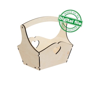 DXF-, SVG-Dateien für die Lasergravur Holzkorb klein mit Herz, geschmiedet, Geschenkideen, Hochzeit, Ostern, Dekoration, Material 3,2 mm