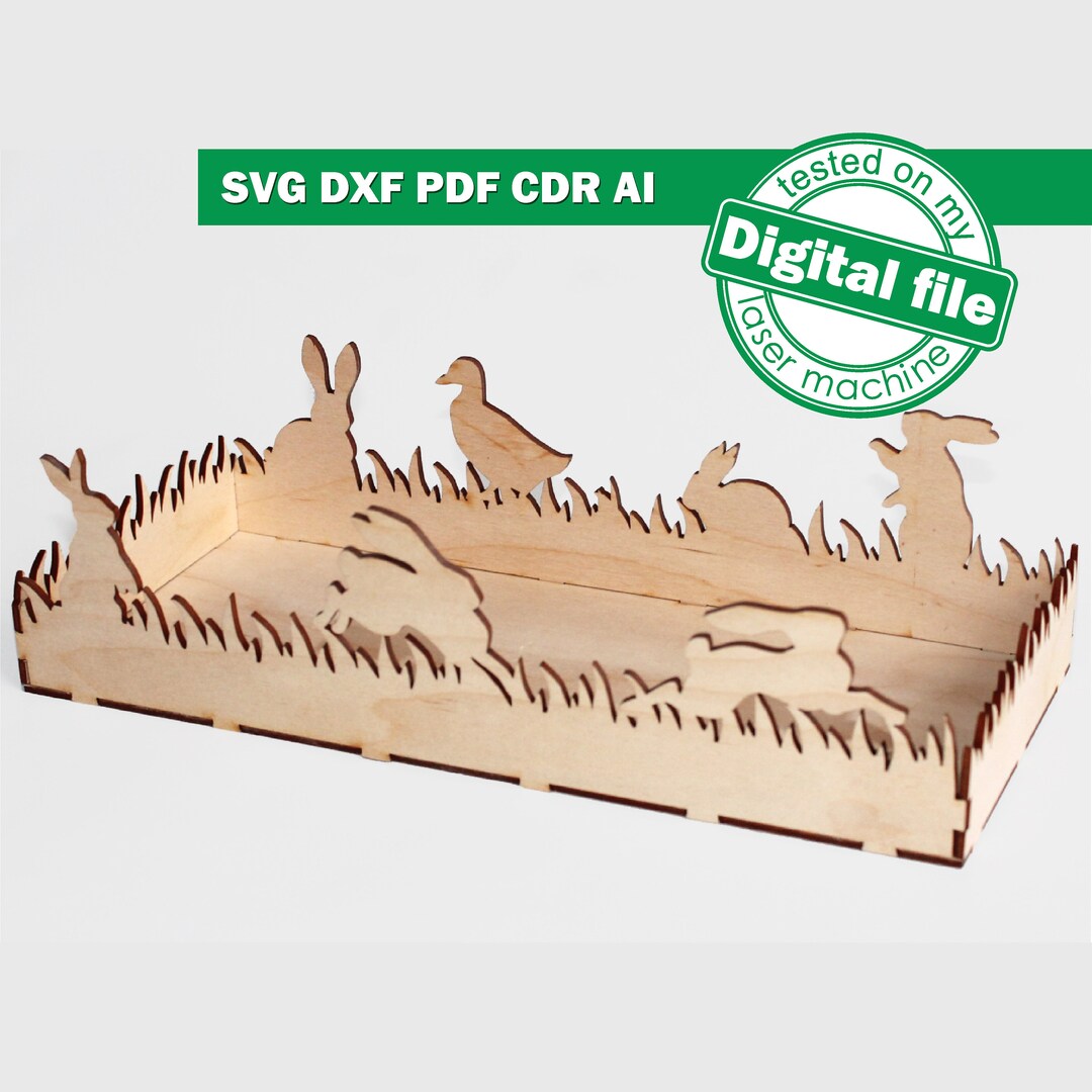 Laser Cut Easter Bunny Egg Tray SVG DXF (digital Download) - Etsy