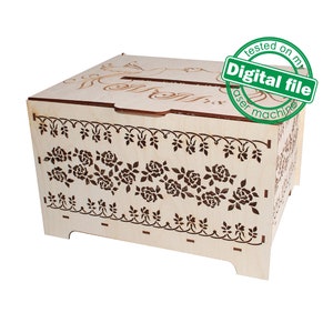DXF, SVG Dateien für Laser Hochzeitskartenbox, Spardose, Vektorprojekte, Glowforge, Verlobungskartenbox, Hochzeitsdekor 3,2 mm