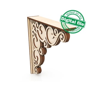 レーザー装飾用素朴なコーベル、ホームデコレーション、ベクタープロジェクト、Glowforge 用の DXF、SVG ファイル、素材の厚さ 1/8 インチ (3.2 mm)