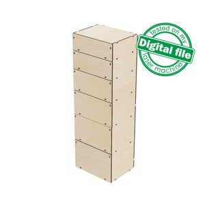 Fichiers DXF, SVG pour tiroirs en bois haut laser avec différentes boîtes, stockage de boîte, idées d'organisation de bureau, matériel 3,2 mm 1/8'' image 8